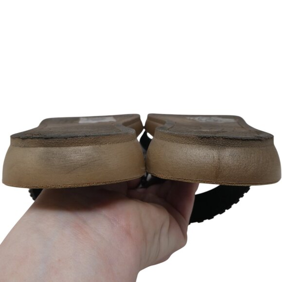 Muk Luks Dahlia Black White Striped Open Toe Strappy Slide Sandals Womens 9 - Picture 11 of 12